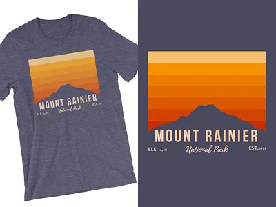 Mount Rainier Sunrise Tee apparel clothing mount rainier mountain mountains mt rainier national park nature pnw rainier watch seattle shirt sketch t shirt tee shirt washington state