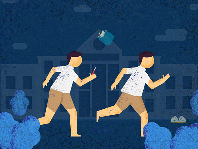 School Memories design dribbble end day endgame happy moments illustration ink kids kids books last day school memories missing nostalgic pen playing school school memories thinkwithramesh vector illustration