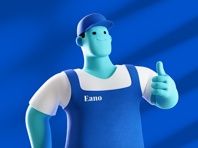 Eano Mascot 3d branding builder c4d character coronarender helper illustration mascot modeling motion render renovation