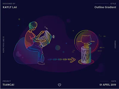 Connecting Github coding connect connection connections dailyui engineer github gradient illustration outline programmer register svg web