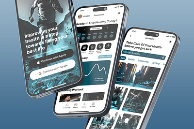 Health and Fitness Mobile App Design figma fitness health mobile app ui ux