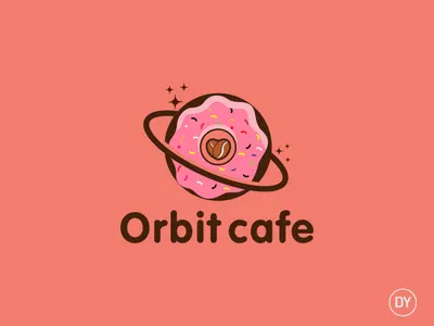 Orbit Cafe beans cafe cafe logo donut logo design logo design branding universe