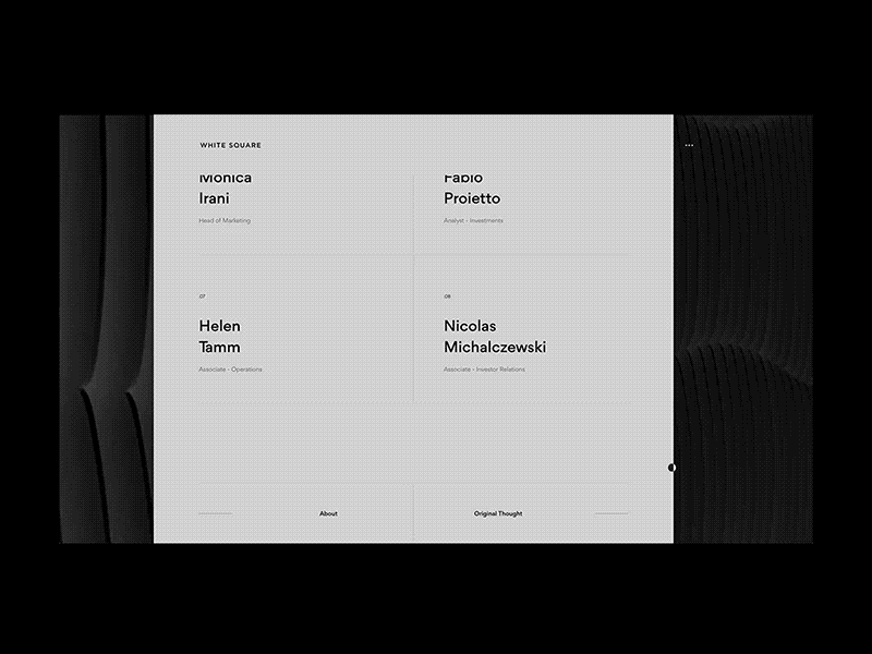 White Square animation black black white clean digital inspiration iu minimal ux web web design website website animation