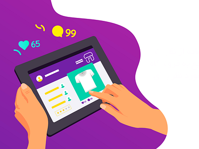Online Shopping; customer benefits art benefits comments customer customer benefits graphic illustration illustrator likes online shopping product page shopping suggested product