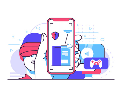 Virtual & Augmented Reality app augmented reality face game hand icon illustration phone virtual virtual gifts