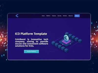 ICO landing page design flat landing page ui web