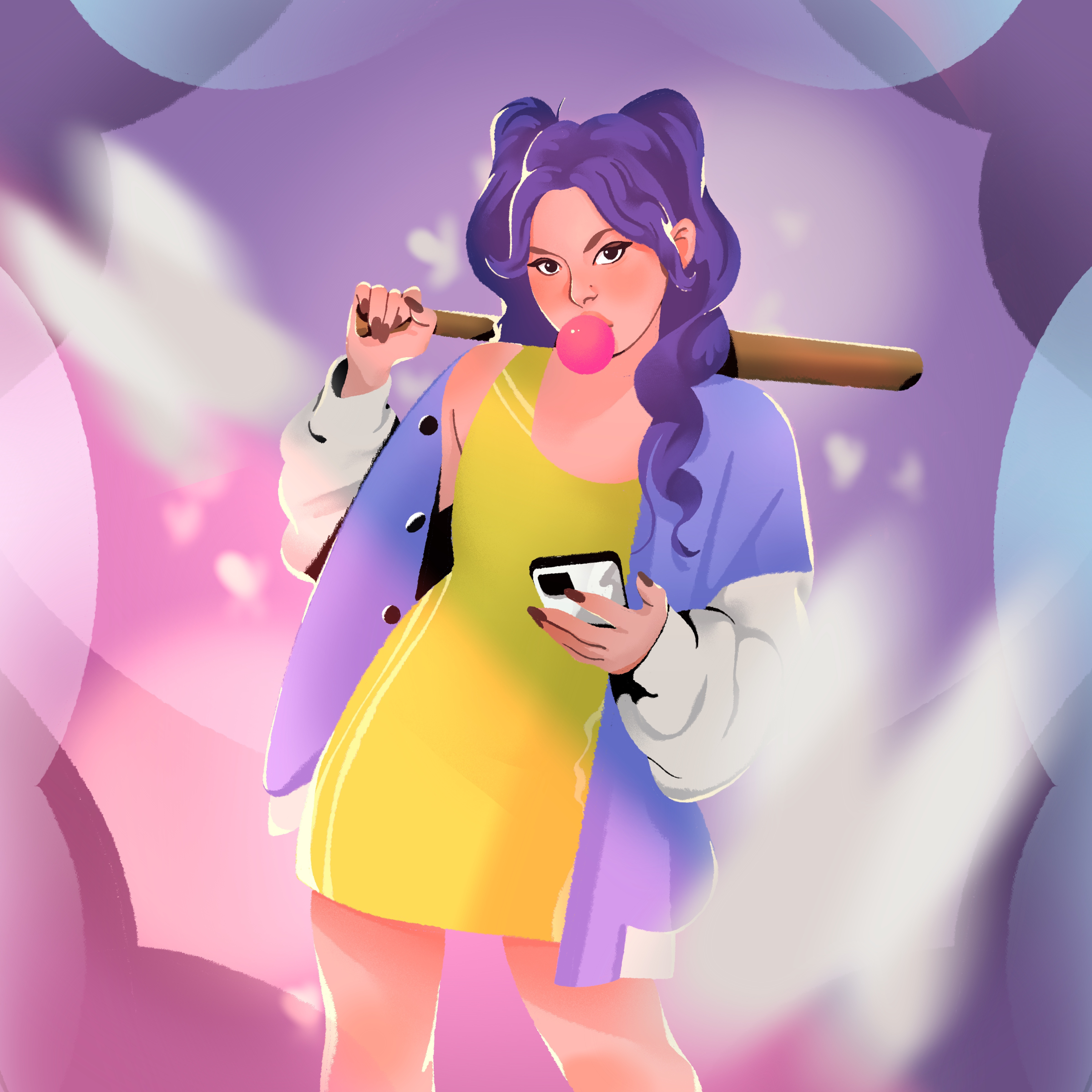 ✖ Baseball babe ✖ baseball character cute digital illustration girl illustration procreate sports texture woman