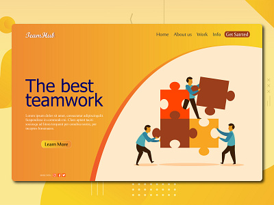 Teamwork Landing Page branding design flat graphic design illustration illustrator cc landing design landing page landing page design teamwork type typography ui vector website