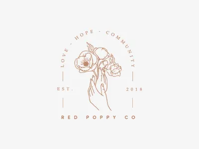 Red Poppy Co / Custom Logo Design, Re-branding brand brand design brand identity branding design illustration logo logo a day logo challange logo challenge logo design logo marks photography logo typography ui vector