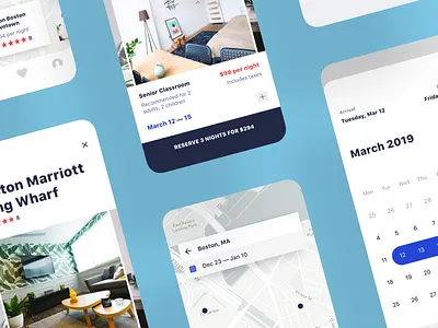 Real Estate App airbnb app booking booking app calendar date picker details home hotel hotel app ios iphone mobile mobile designer real estate real estate app reservation ui