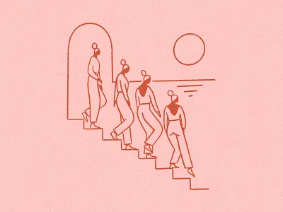 Escalier down horizon stairs steps sun