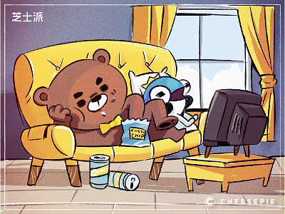 Free Mind bear fish illustration
