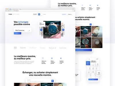 Tradee landing page feature landing page marketplace search trade watch