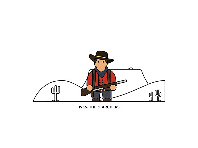 1956 - The Searchers character cinema design figure film flat illustration minimal movies vector