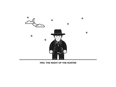 1955 - The Night Of The Hunter character cinema design figure film flat illustration minimal movies vector