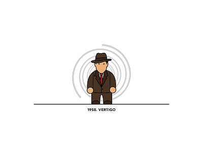 1958 - Vertigo character cinema design figure film flat illustration minimal movies vector
