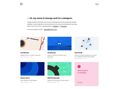 Dante 3.0 dantens homepage minimal portfolio simple simple design ui website white