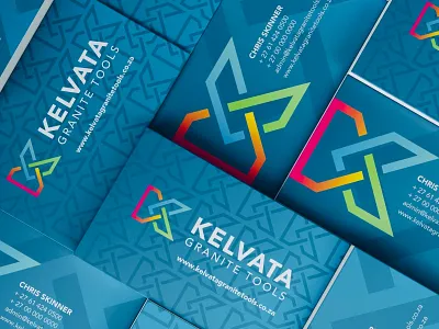 Kelvata Granite Tools Logo Design agent orange design business card mockup business cards colorful business card colorful logo gradient gradient color gradient logo granite logo k emblem k logo k pattern letter k pattern design