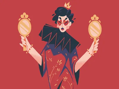 Mirrors apple pencil character colour concept art gay illustration ipad japan japanese mirrors pattern procreate queen traditional vibrant