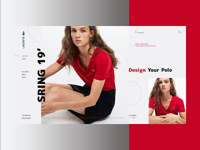Lacoste SS'2019 branding catalog lacoste main page new collection ui ux website banner