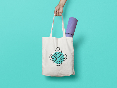 Om Studio icon logo lotus maskot om yoga