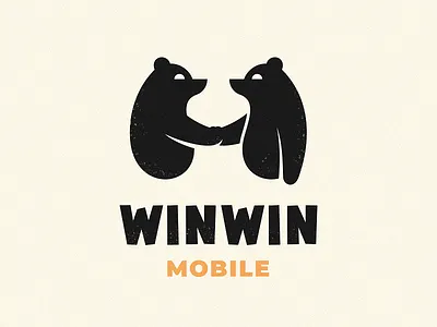 Winwin animal bear character development games indie logo minimal mobile studio
