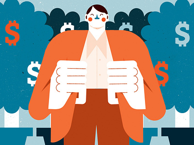 Blockchain blockchain character digital editorial finance folioart humour illustration money stylised tiago galo