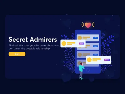 Secret Admirers illustration design illustration web webdesign