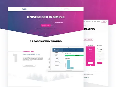 Spotibo app apps application application clear flat hero landing pink pricing purple seo sketch ui web web design webdesign website