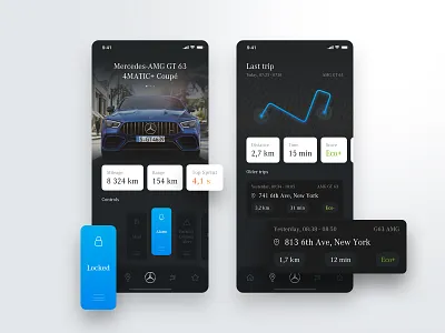 Mercedes Me App app car clean design iot mercedes mercedes benz product smart ui ux white