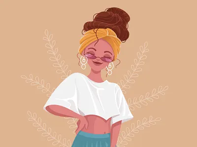 Boho girl character characterart digitalart fashion vector vectorart