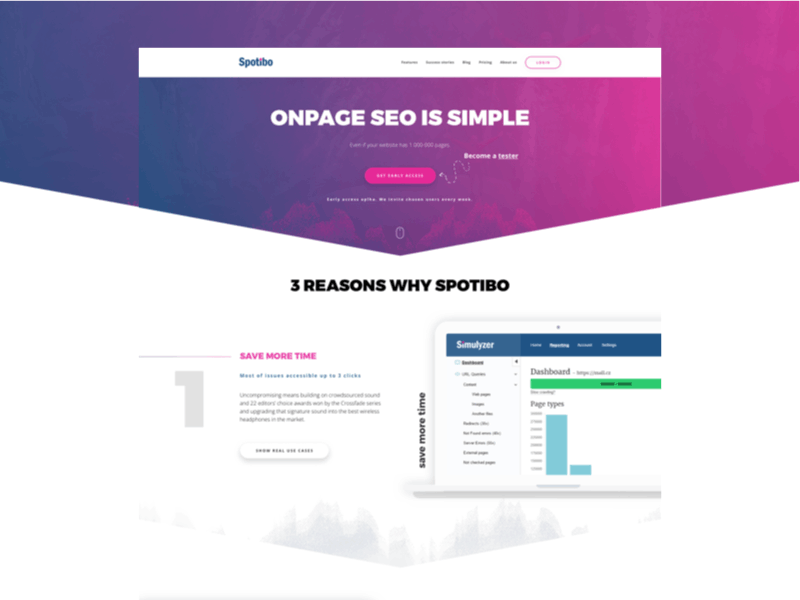 Spotibo animation animation 2d app apps application clear flat principle scroll seo sketch web web design website