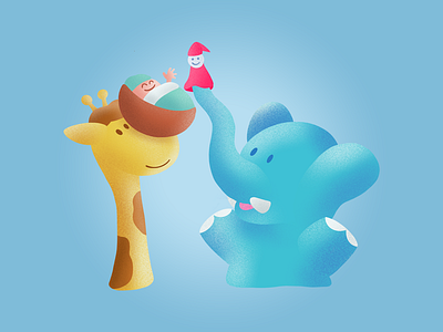 Welcome new baby animals baby illustration