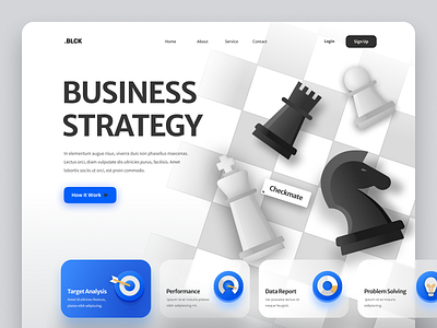 Business Strategy Landing Page business business strategy checkmate chess hero homepage icon illustration landing landing page strategy ui vector web website