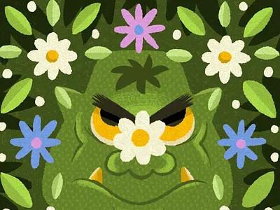 Spring? Meh... floral flowers green illustration ipad pro kidlitart kids monster plants procreate spring