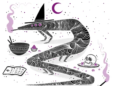 Spell gone wrong. cartoon dark arts halloween hifructose hip illustration lowbrow art lowbrowart scary witch