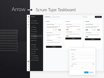 Arrow Scrum Type Taskboard admin admin dashboard admin panel app arrow dribbble graphic scrum tamplate taskboard thememakker