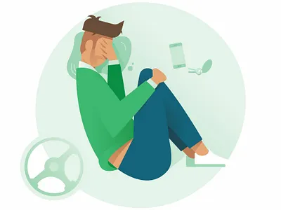 Sad Driver cancellation cry driver grab guy sad steering wheel