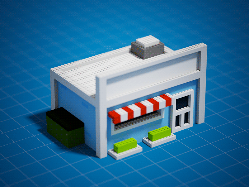 Day 'N' Nite 3d lego legos low poly minimal voxelart