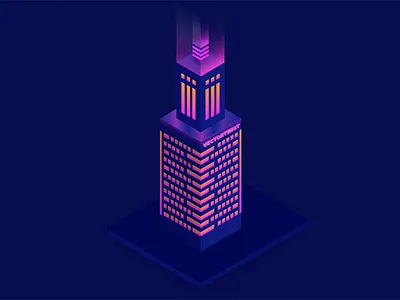 Isometric City Building Night Time adobe illustrator adobe illustrator cc illustration illustrator isometric isometric art isometric building isometric city isometric design isometric illustration vector vectortwist