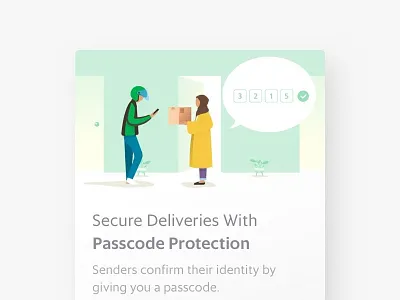 Safe Delivery delivery grab grabexpress helmet illustration art indonesia passcode popup recipient secure sender