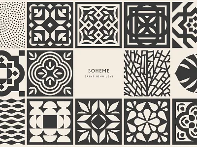 Boheme pt. II beach caribbean coral island john jungle leaf ocean pattern saint sand sea tile tropical water