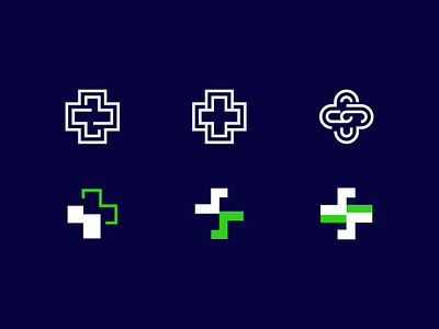 Logo Collection - plus + animation app branding collection color creative flat green health hospital icon illustration logo medical care medicine minimal plus type ui yoga
