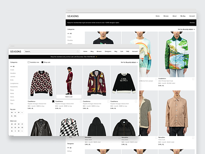 Browse Iterations browse clean design desktop ecommerce fashion filter flat navigation shopping sort ui ux web
