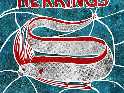 King of Herrings fish giant oar fish herring illustration illustration art king of herrings ocean red sea sealife silver water