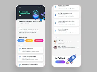 Online Study App-Course Detail Screen android app design dribbble inspiration ios micro animation micro interactions online courses online learning study trend ui ux web