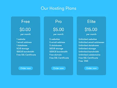 Daily UI #030 Pricing for Web Hosting 030 30 adobe xd dailyui dailyui 030 hosting price pricing pricing guide pricing page pricing plan pricing plans web hosting