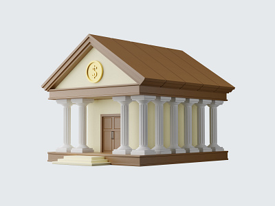 Bank 3D Icon 3d bank blender design finance graphic design icon illustration ui