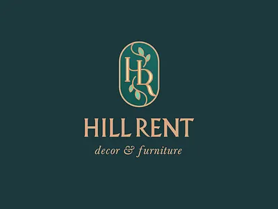 Hill Rent brand branding decor font furniture hill hill rent hr identity letter lettering logo logotype monogram rent type