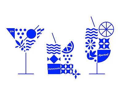 Martini & Negroni & Aperol Time aperol clear design drinks graphicdesign icons illustration martini navy negroni vector